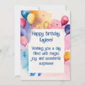 Magische verjaardag viering kaart (Achterkant)