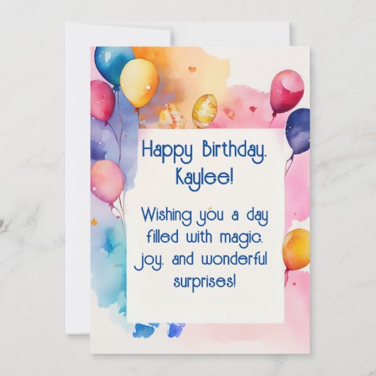 Magische verjaardag viering kaart (Achterkant)