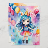 Magische verjaardag viering kaart (Voorkant / Achterkant)