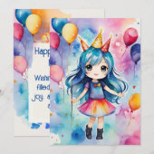 Magische verjaardag viering kaart (Voorkant / Achterkant)