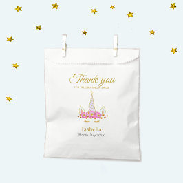 Magische Verjaardags Eenhoorn met Gouden Confetti Bedankzakje