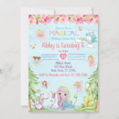 Magische verjaardagsfeest uitnodiging Eenhoorn Nar (Voorkant)