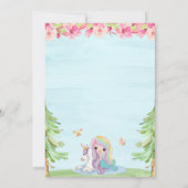 Magische verjaardagsfeest uitnodiging Eenhoorn Nar (Achterkant)