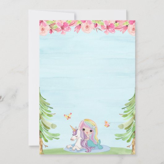 Magische verjaardagsfeest uitnodiging Eenhoorn Nar (Achterkant)