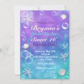 Magische Verjaardagsfeest Uitnodiging Onder De Zee (Voorkant)