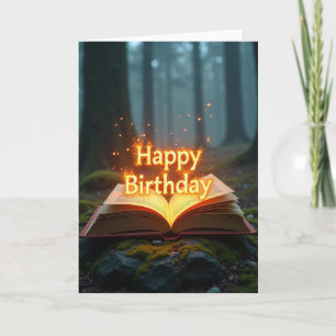 Magische Verjaardagskaart met boek Kaart