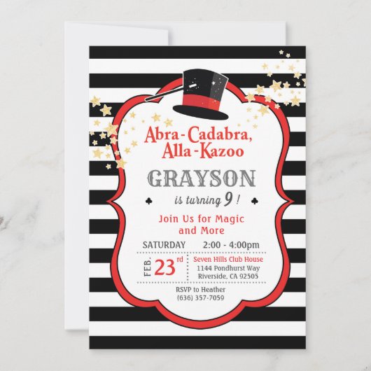 Magische verjaardagsuitnodiging kaart (Voorkant)