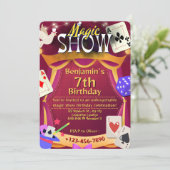 Magische verjaardagsuitnodiging voor kinderen Them Kaart (Staand voorkant)