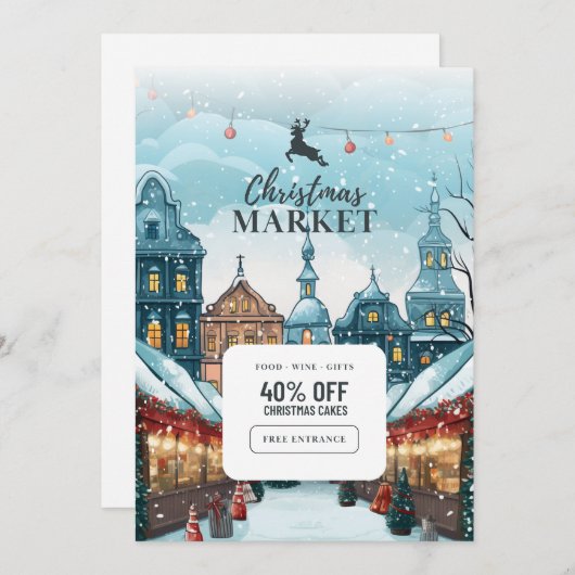 "Magische viering: kerst uitnodigingskaart Kaart (Voorkant / Achterkant)