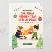 "Magische viering: Kerstuitnodiging Kaart (Voorkant / Achterkant)