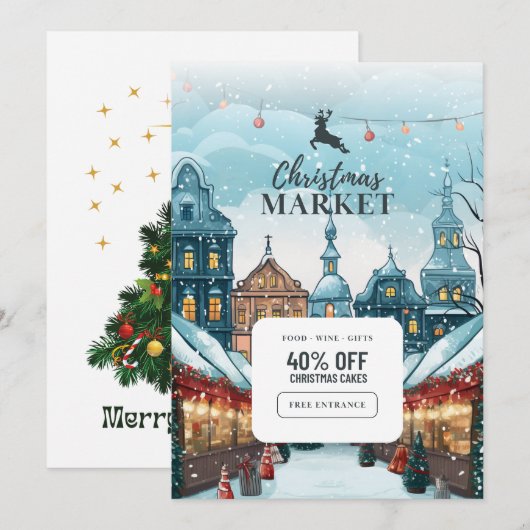 "Magische viering: Kerstuitnodiging Kaart (Voorkant / Achterkant)