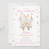 Magische Viering Prinses Kasteel Meisje Verjaardag Kaart (Voorkant)