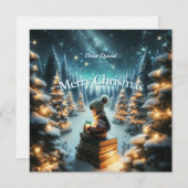 Magische vierkante kerstkaart (Voorkant / Achterkant)