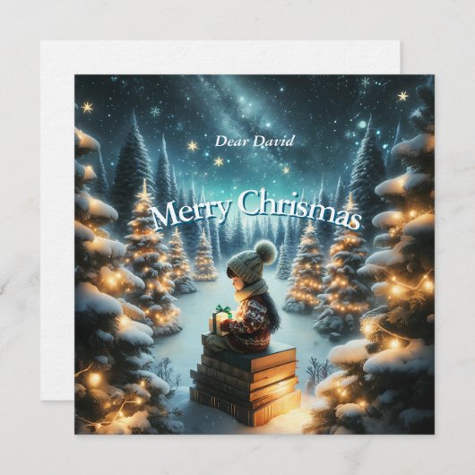 Magische vierkante kerstkaart (Voorkant / Achterkant)