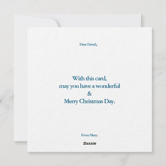 Magische vierkante kerstkaart (Achterkant)