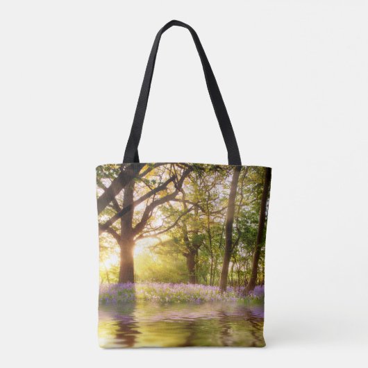 Magische vijver in het blauwbelbos tote bag (Achterkant)
