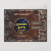 Magische vintage fantasy verjaardag cadeaubon 