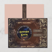 Magische vintage fantasy verjaardag cadeaubon  briefkaart (Voorkant / Achterkant)