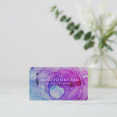 Magische Violet en Blauwe Waterverf Edelsteen Visitekaartje (Staand voorkant)
