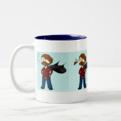 Magische vliegsnor tweekleurige koffiemok (Links)