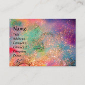 MAGISCHE VLINDER Blauw Groen Geel Goud Sparkles Visitekaartje (Voorkant)