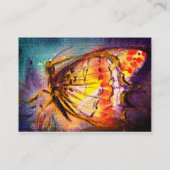 MAGISCHE VLINDER Blauw Groen Geel Goud Sparkles Visitekaartje (Achterkant)