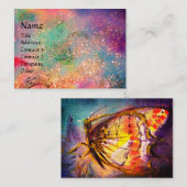 MAGISCHE VLINDER Blauw Groen Geel Goud Sparkles Visitekaartje (Voorkant / Achterkant)