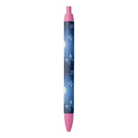 magische vlinder blauwe inkt Pen (Voorkant Verticaal)