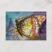 MAGISCHE VLINDER IN BLAUW, geel ,blauwgroen Visitekaartje (Achterkant)