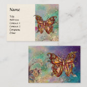 MAGISCHE VLINDER IN GOUDEN EN BLAUWE SCHITTERINGEN VISITEKAARTJE (Voorkant / Achterkant)
