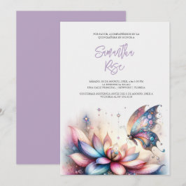 Magische Vlinder Paarse Quinceanera