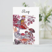 MAGISCHE VLINDER VAN PADDENSTOELEN Rood Witte Fant Kaart (Staand voorkant)