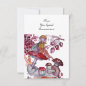 MAGISCHE VLINDER VAN PADDENSTOELEN Rood Witte Fant Kaart (Achterkant)