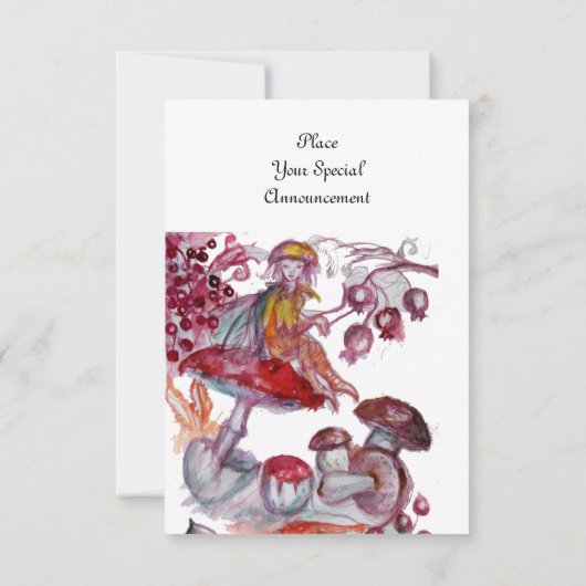 MAGISCHE VLINDER VAN PADDENSTOELEN Rood Witte Fant Kaart (Achterkant)