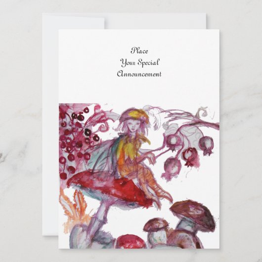 MAGISCHE VLINDER VAN PADDENSTOELEN Rood Witte Verj Kaart (Achterkant)