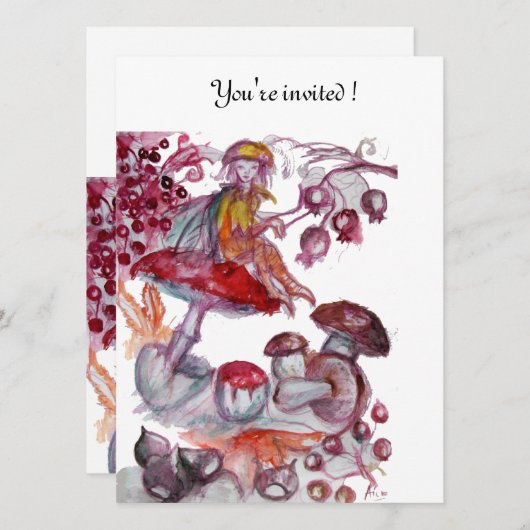 MAGISCHE VLINDER VAN PADDENSTOELEN Rood Witte Verj Kaart (Voorkant / Achterkant)