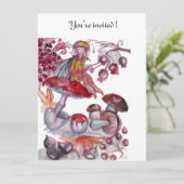 MAGISCHE VLINDER VAN PADDENSTOELEN Rood Witte Verj Kaart (Staand voorkant)