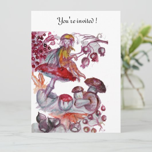 MAGISCHE VLINDER VAN PADDENSTOELEN Rood Witte Verj Kaart (Staand voorkant)