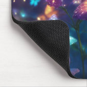 Magische Vlinders op Donker Paarse Muismat (Hoek)