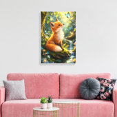 Magische vos in een betoverd bos canvas afdruk (Insitu (Woonkamer))
