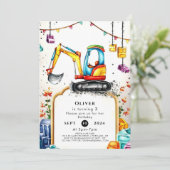 Magische Vrachtwagenbouw Verjaardag Kaart (Staand voorkant)