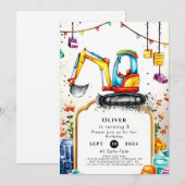 Magische Vrachtwagenbouw Verjaardag Kaart (Voorkant / Achterkant)