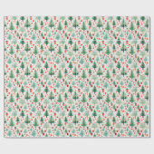 Magische Vrolijke Bomen Cadeaupapier (Vlak)