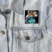 Magische Vrouw Fairy Vierkante Button 5,1 Cm (In situ)