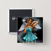 Magische Vrouw Fairy Vierkante Button 5,1 Cm (Voorkant /achterkant)