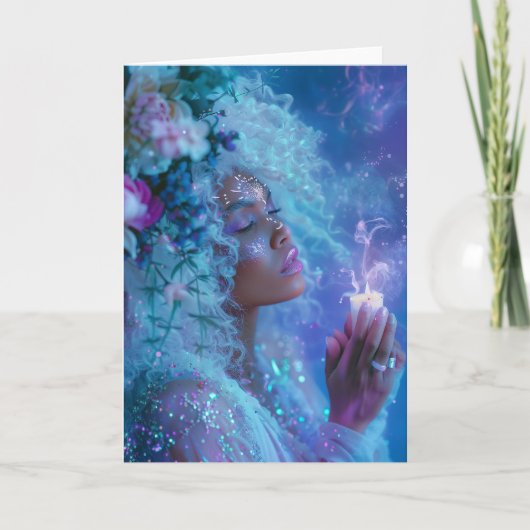 *~* Magische Vrouw KAARS SC4 Esoterische BLANK Bedankkaart (Voorkant)