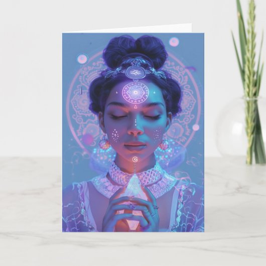 *~* Magische Vrouw SC4 Esoterische Roze Mandala's Bedankkaart (Voorkant)