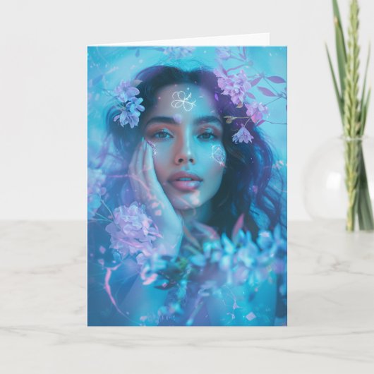 *~* Magische Vrouw SC4 Esoterische Wang Blank Bedankkaart (Voorkant)