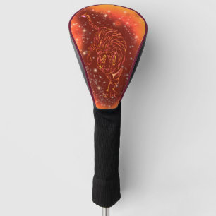 Magische vuurtijger op de Sterrennacht van de melk Golfheadcover