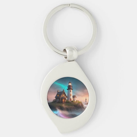 Magische vuurtoren scene sleutelhanger (Voorkant)